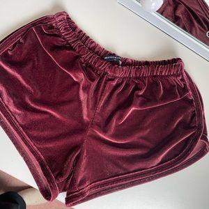Brandy velvet shorts